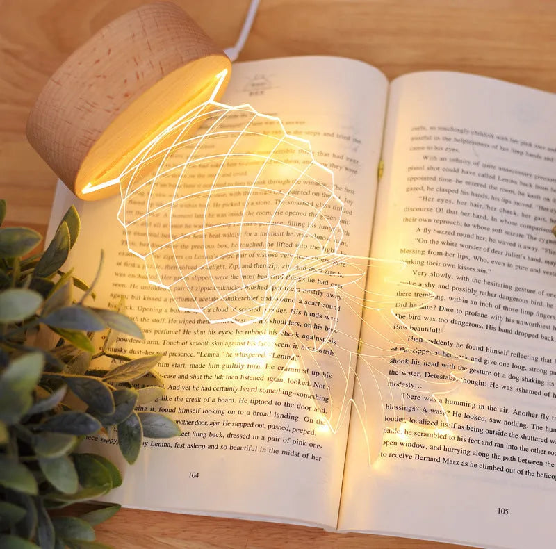 Pineapple-themed bedside table lamp with wood and acrylic construction measuring 24.5x10cm