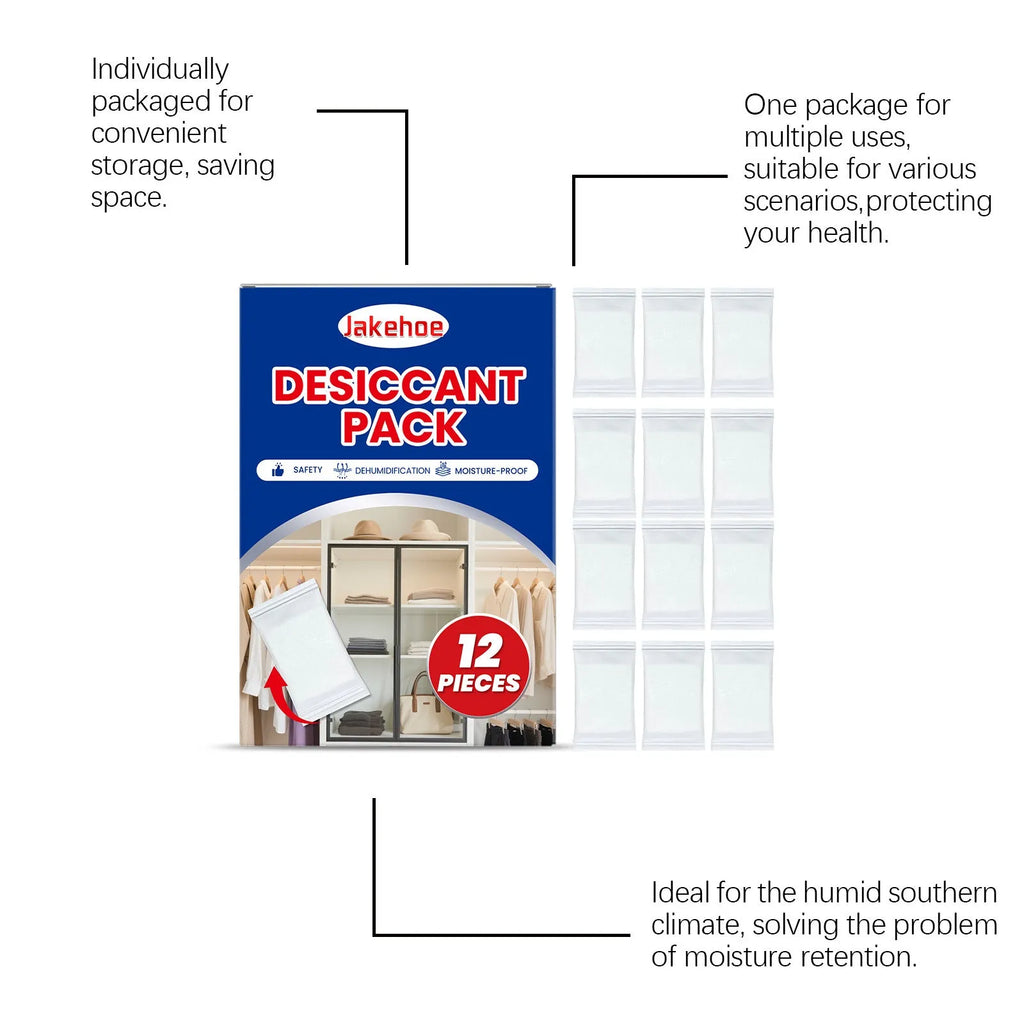 12-pack of anti odor space desiccant bags for household moisture absorption