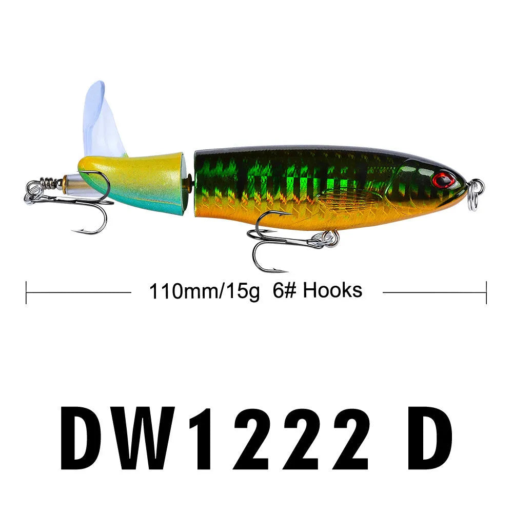 15g floating pencil surface lure in ABS plastic with propeller, 11cm, colour DW1222 B