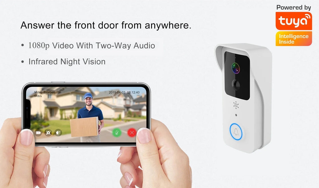 Smart waterproof visual doorbell with remote intercom HD video capability