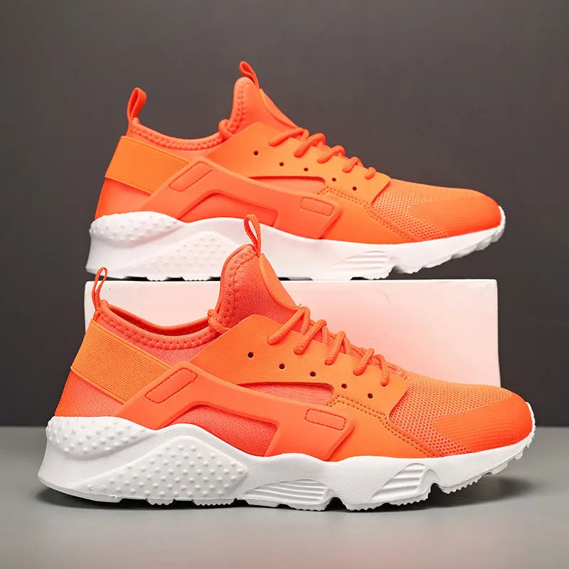 Men's casual low top shoes with mesh upper, cross straps, and flat heel in multiple colours