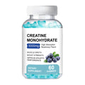 60 creatine monohydrate gummy supplements in container showing individual soft candy pieces