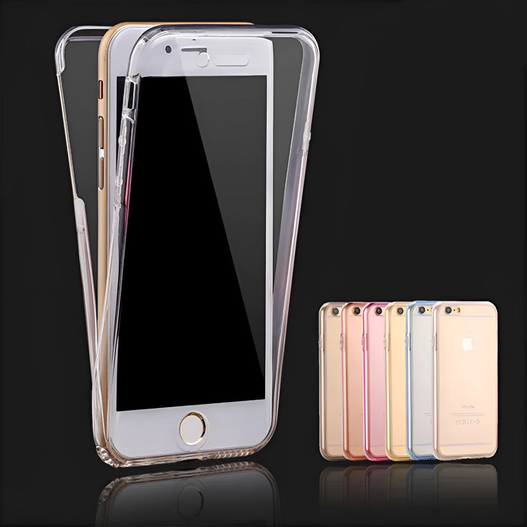 360 degree all inclusive TPU phone case for iPhone in simple design front and back covers colour options