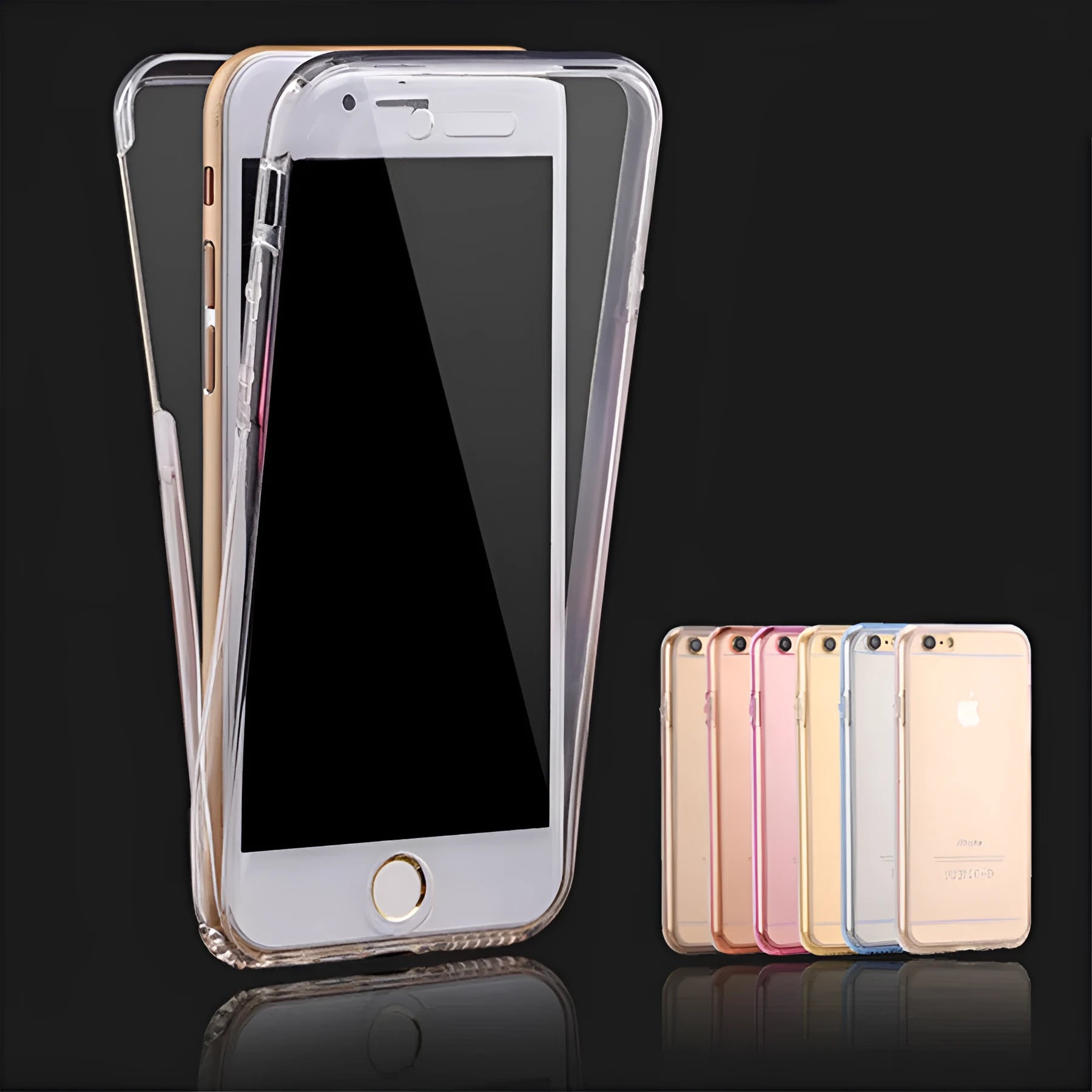 360 degree all inclusive TPU phone case for iPhone in simple design front and back covers colour options