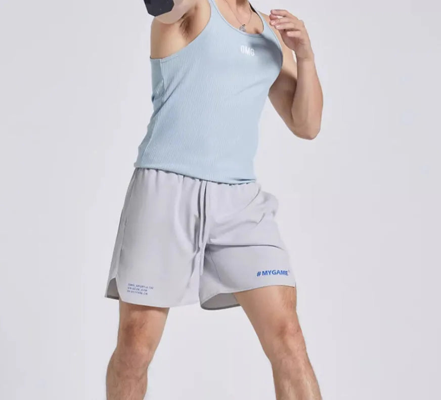 Men's training shorts in polyester spandex blend available in four colours