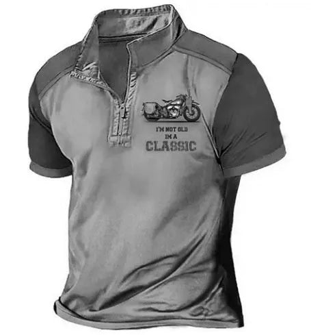 Golf polo shirt in bird eye cloth polyester with digital printing, loose fit pullover style