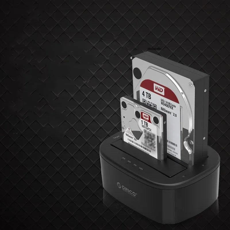 Black 3.5-inch hard disk box holder with ABS enclosure for offline copy