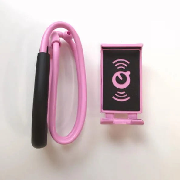 360 degree rotatable plastic and foam phone holder stand in black color for universal smartphones