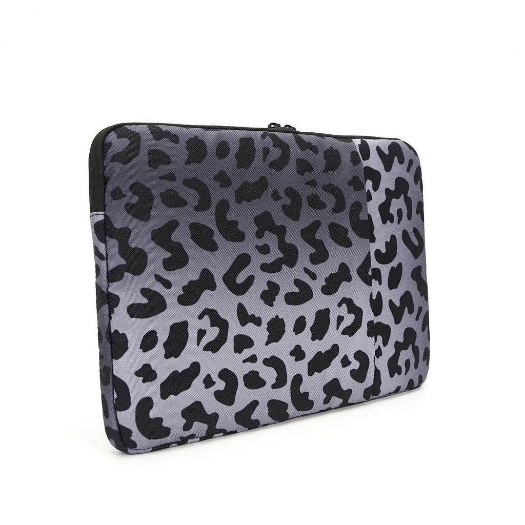 Leopard print laptop sleeve with anti-shock protection for 13-inch to 16-inch devices