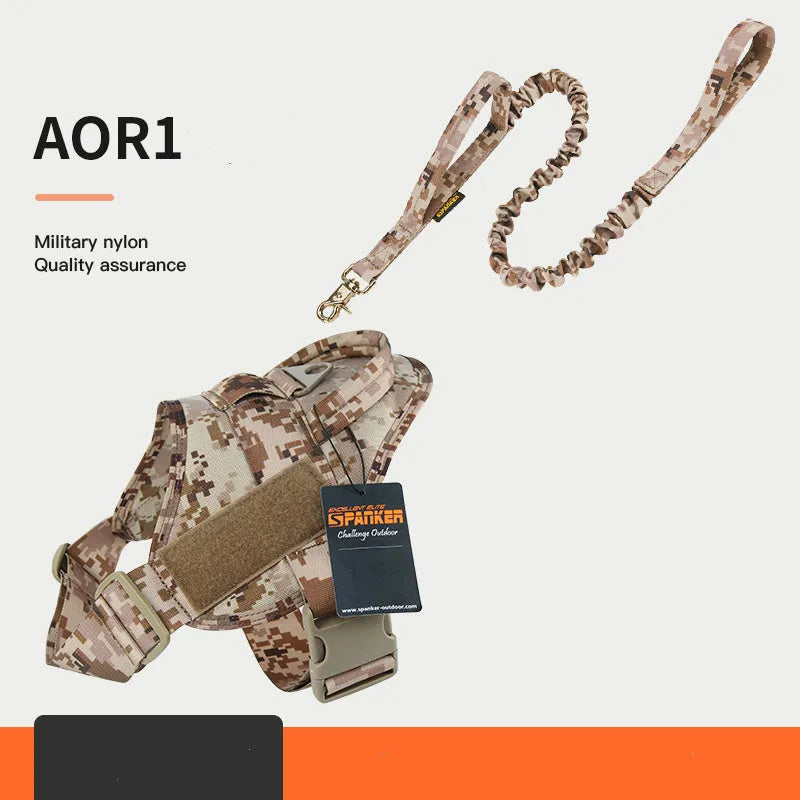 Adjustable dog harness in 1050D nylon with UTX buckle, wolf brown colour, for large and medium dogs
