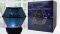 Children's rotating stars LED constellation projector night light showing colourful star patterns on a wall.