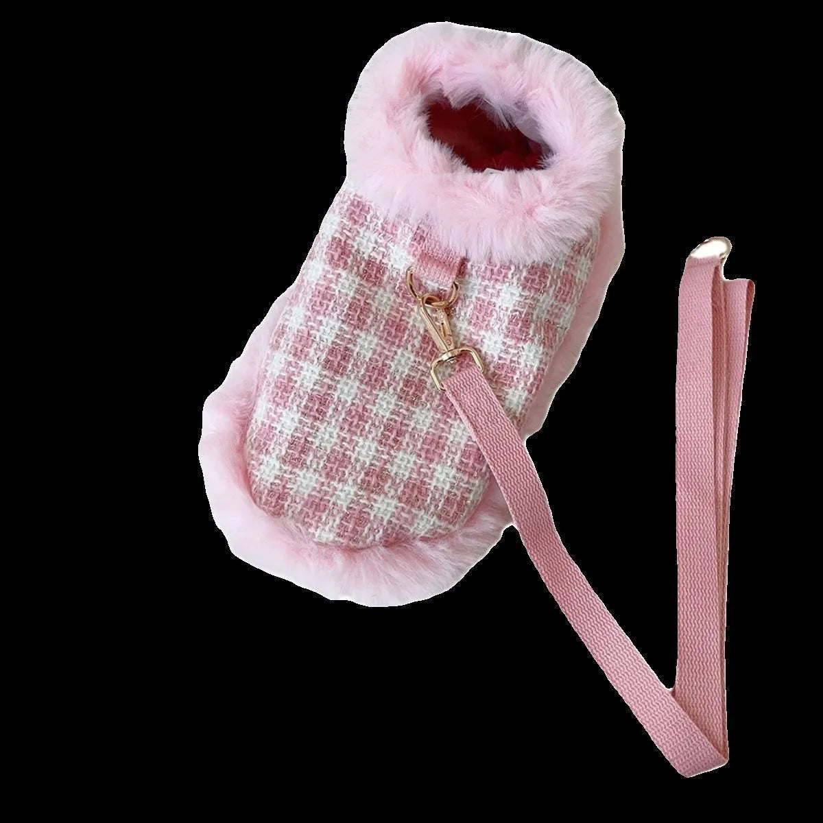 Pink polyester cat costume with beret and cloak outfit for female cats