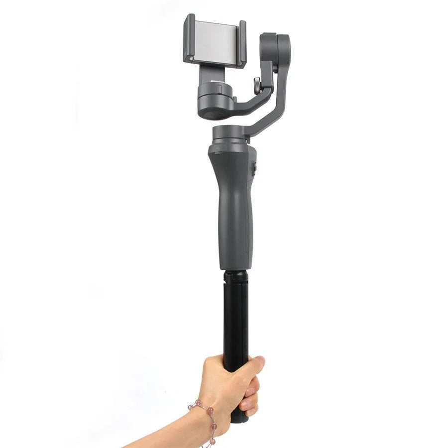 Black aluminium alloy mobile phone tripod with PTZ stabiliser for iPhone photography