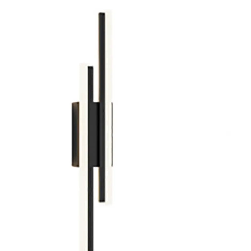 Modern Scandinavian minimalist LED wall light with acrylic shade in black or gold finish.