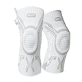 Grey and white sports knee pads showing left and right foot versions for adult basketball football running badminton