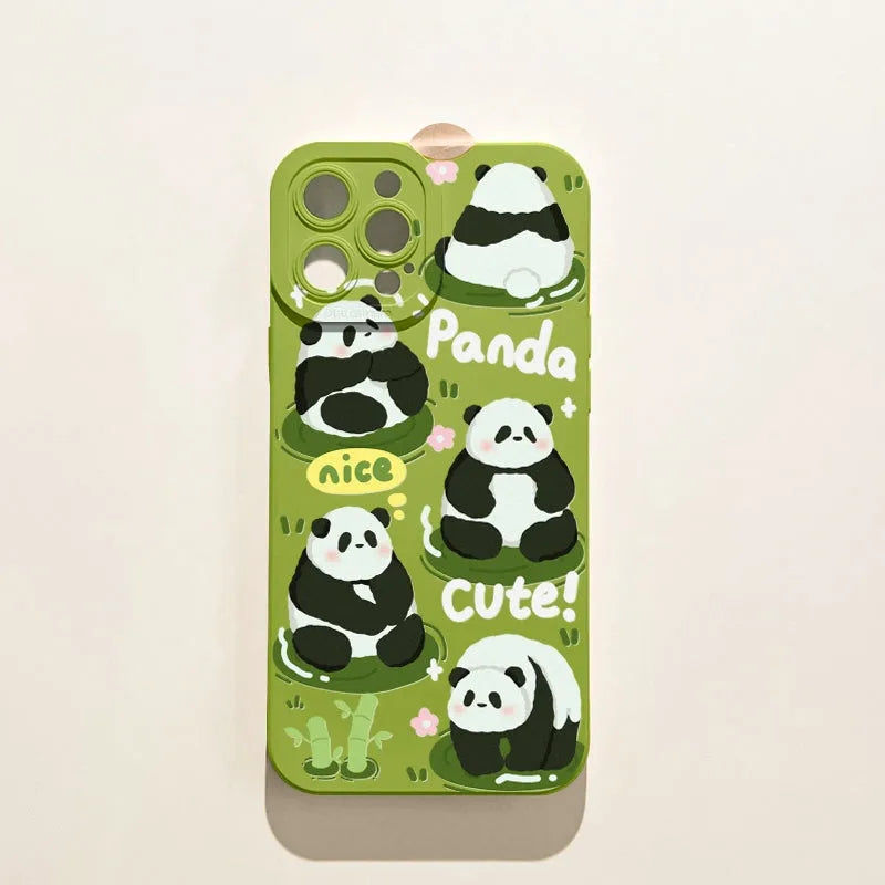 Cartoon animal printed TPU phone case for iPhone with anti-drop protection, available in multiple colours