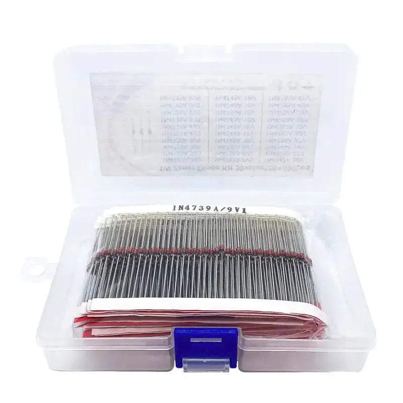 1W Zener diode electronic component in boxed packaging with crystal glass construction