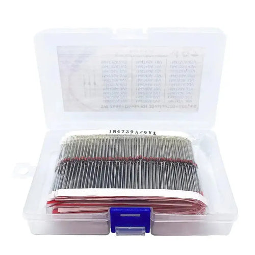 1W Zener diode electronic component in boxed packaging with crystal glass construction
