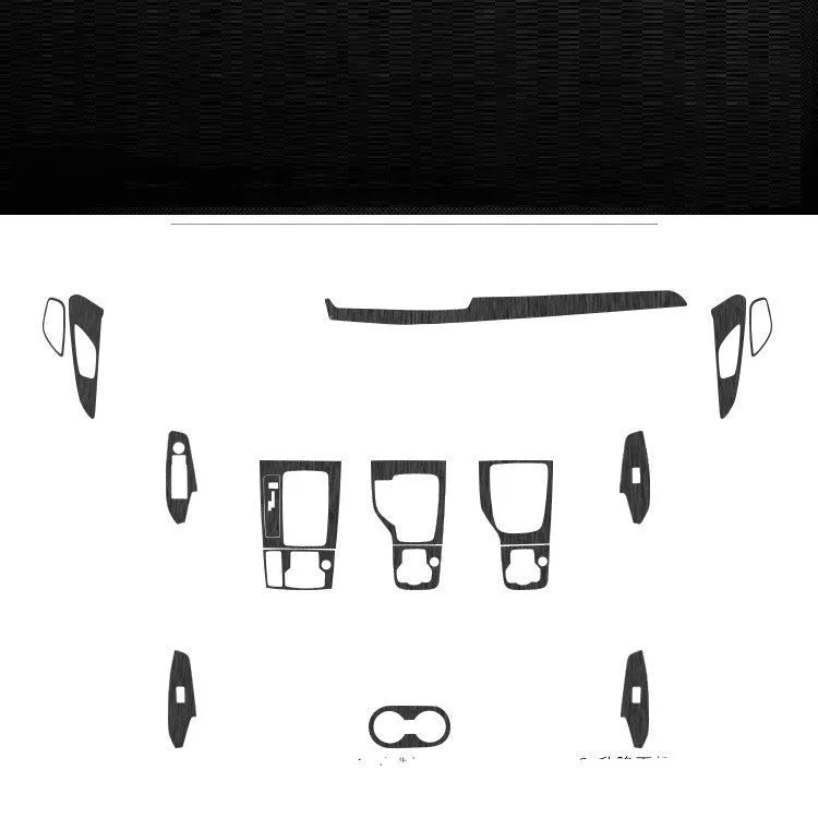 Car interior decorative adhesive film sticker kit for centre console and dashboard modification.