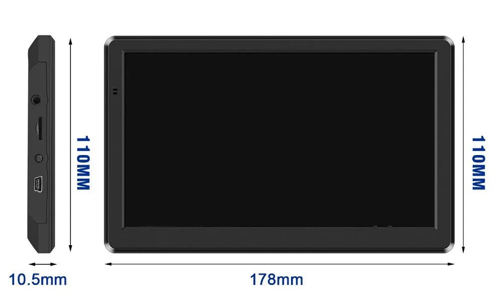 7-inch portable car GPS navigation device with touchscreen and mounting bracket