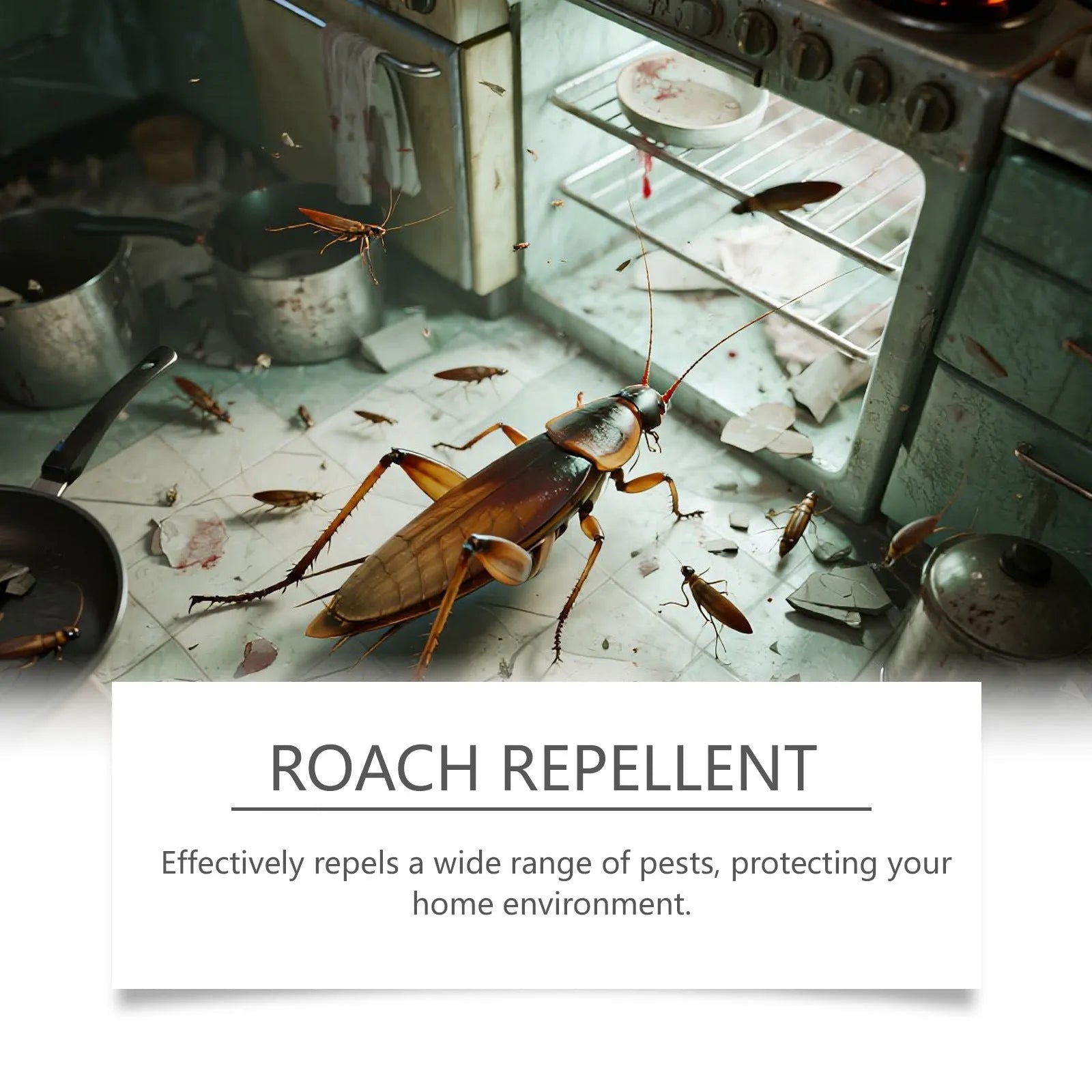 Eight cockroach bait formula stickers and eight glue traps for indoor household pest control