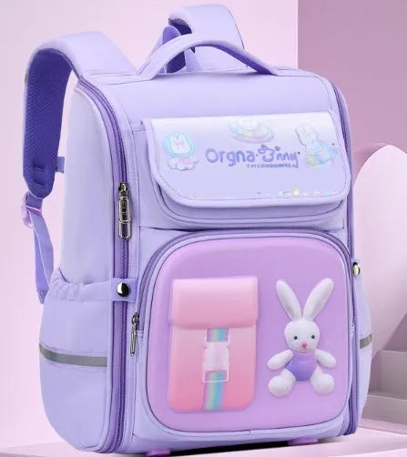 Large capacity children's cartoon backpack with airpillow straps for spine protection in Oxford cloth