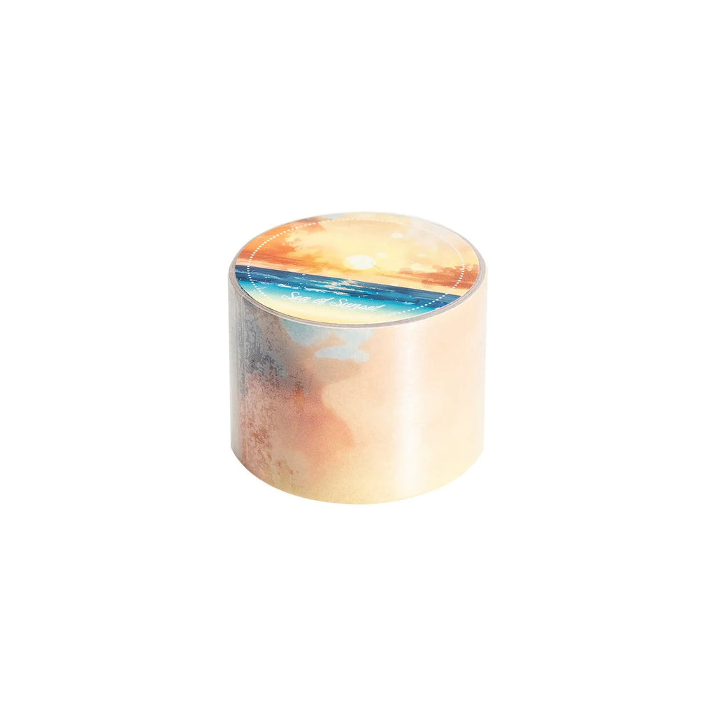 Japanese paper washi tape roll with sky theme designs including colourful clouds and twilight patterns