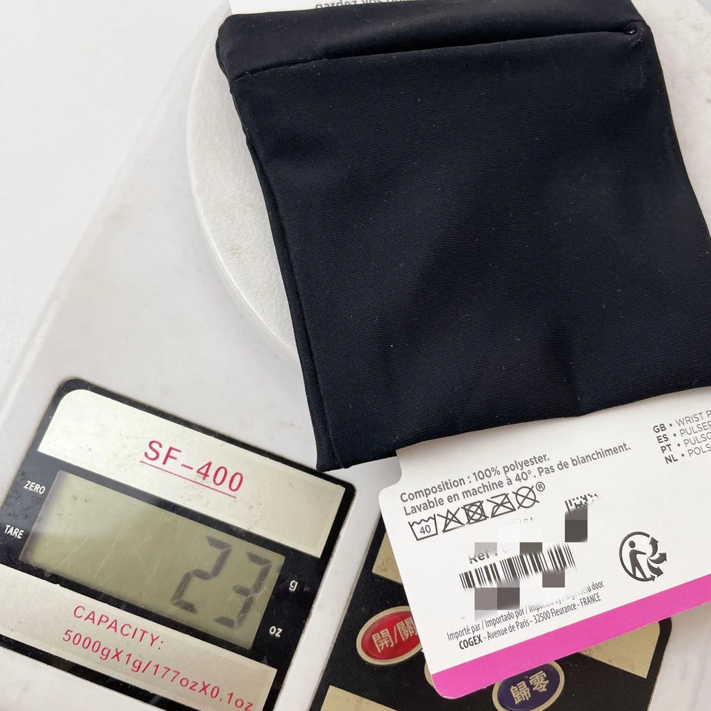 Wrist bag armband sleeve for mobile phone measuring 10 by 10.5 centimetres.