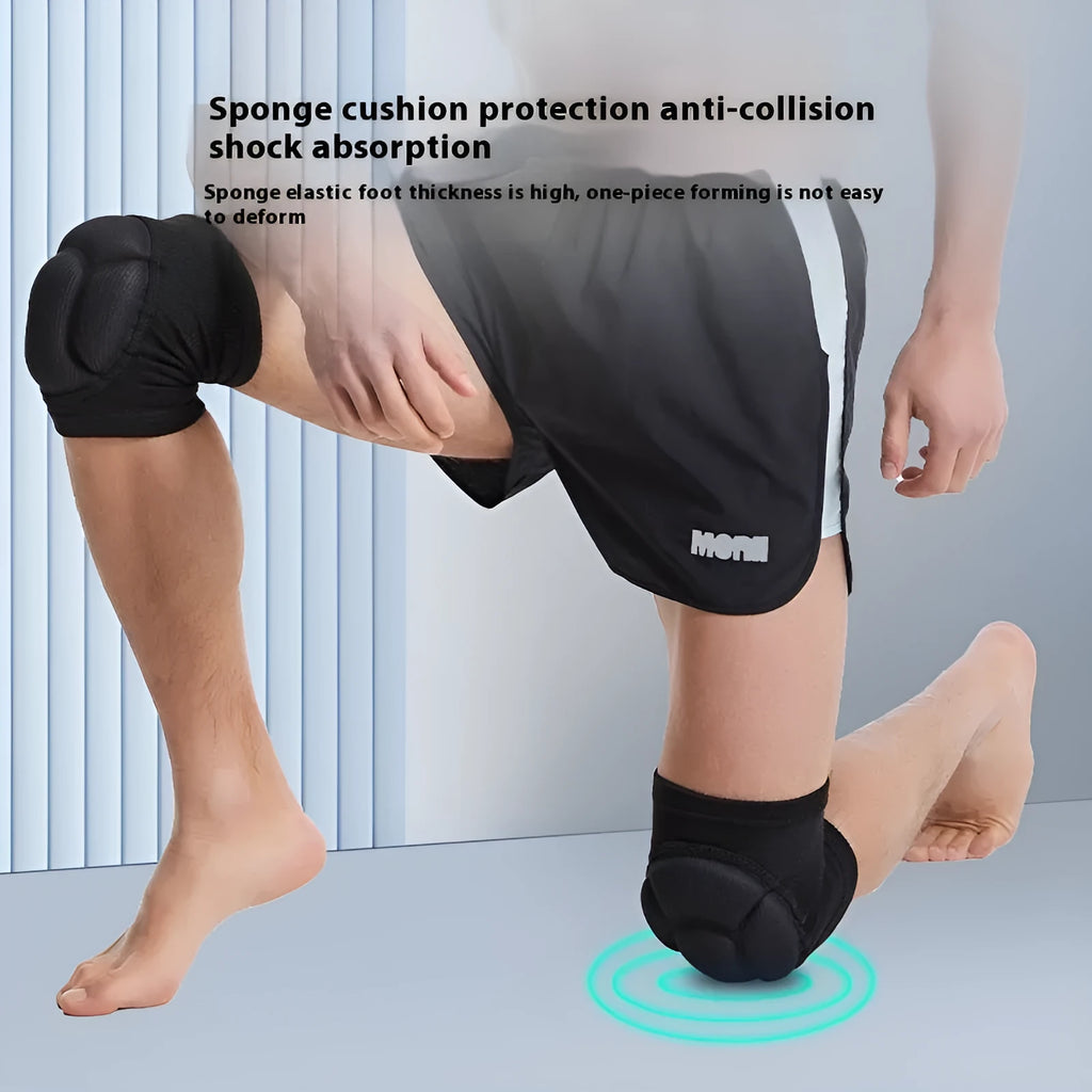 Black and blue breathable thick sponge dance knee pads for anti-collision protection in athletic use