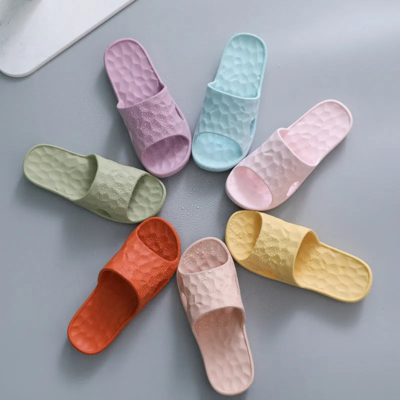 Geometric EVA flip-flop slippers in candy colours for women and men, anti-skid sole for bathroom use