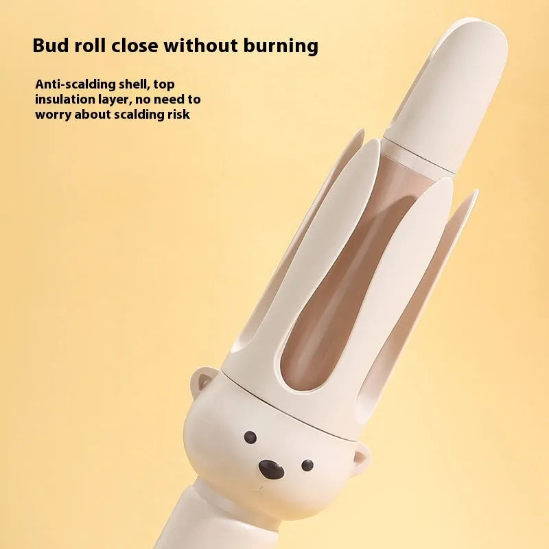 Beige anion automatic hair curler with FS-H208 negative ion technology and hair stick