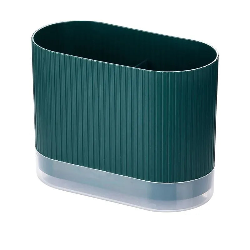 Modern plastic chopsticks cage wall holder in beige, dark green or orange for kitchen utensil storage