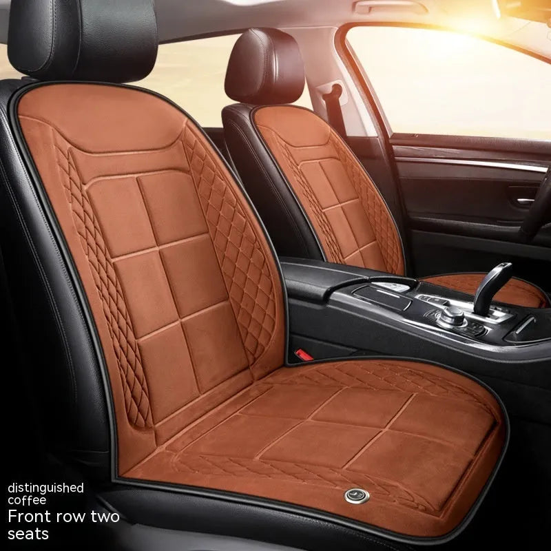 Automatic heating car seat cushion in beige, black or coffee colours for single or double vehicle seats