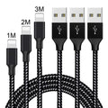 Braided Micro USB charging cable for Android phones in black and white colour