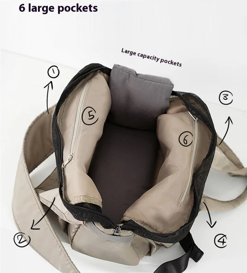 Apricot cloth pet summer breathable handbag carrier measuring 41cm by 16cm by 28cm