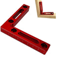 Aluminium alloy right angle positioning block for woodworking jigsaw with accurate scale.