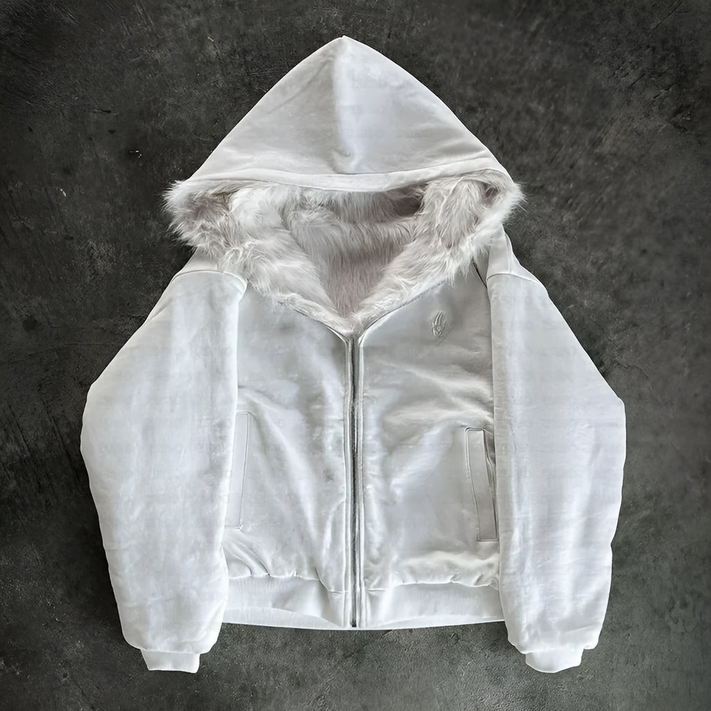 Casual baggy coat in black or white with loose cardigan style and long sleeves