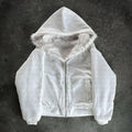 Casual baggy coat in black or white with loose cardigan style and long sleeves