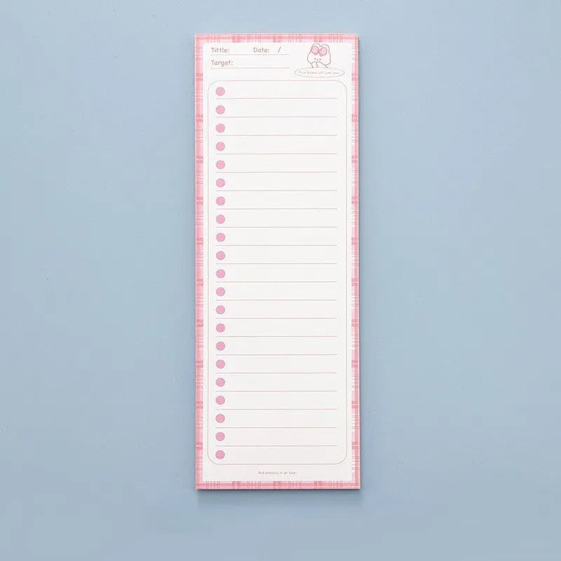 Ins wind notebook open showing 80G lined paper, with purple bear illustrated cover, dimensions 91mm by 256mm.
