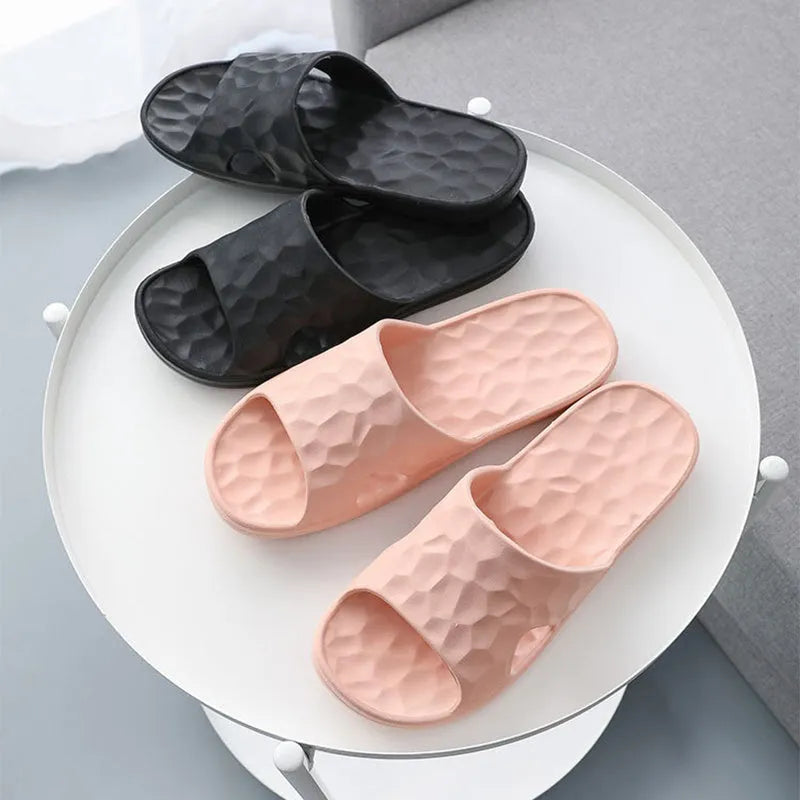 Geometric EVA flip-flop slippers in candy colours for women and men, anti-skid sole for bathroom use