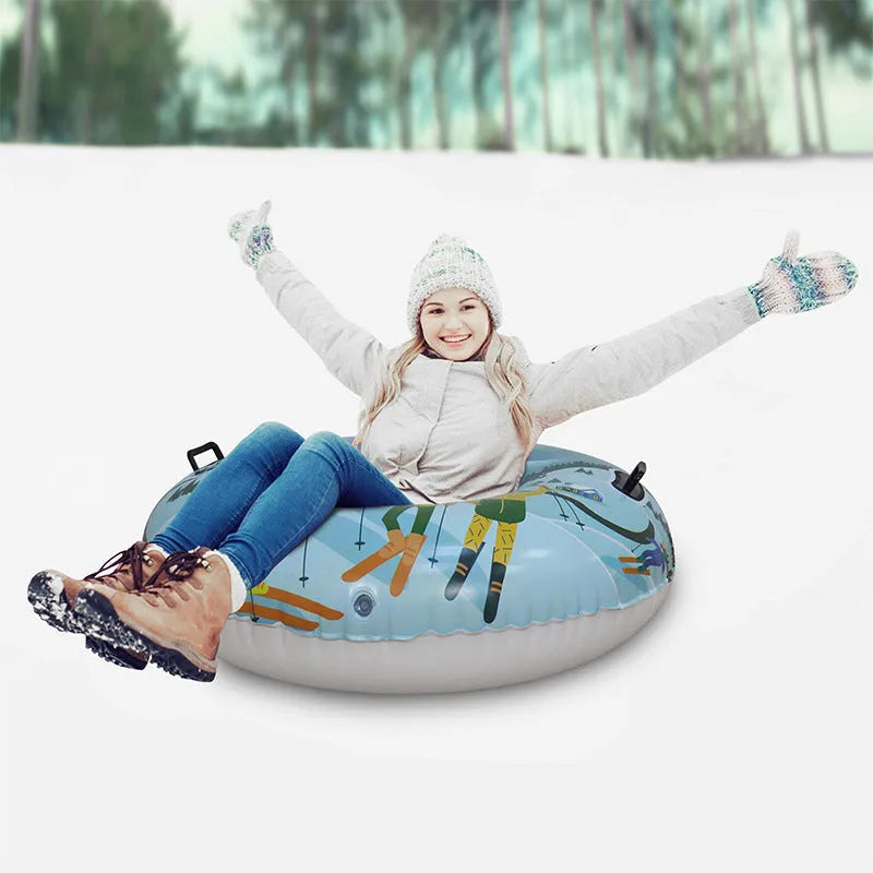 PVC winter thick ski ring toy in colourful skiing-themed designs for outdoor play
