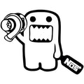 Black and white cartoon car sticker measuring 15x12cm for vehicle decoration
