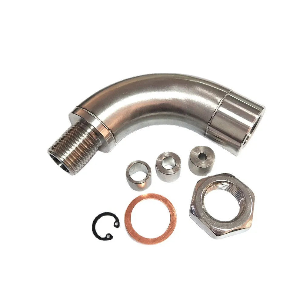 M18 x 1.5 automotive temperature sensor adapter with integrated flow valve for gas flow applications