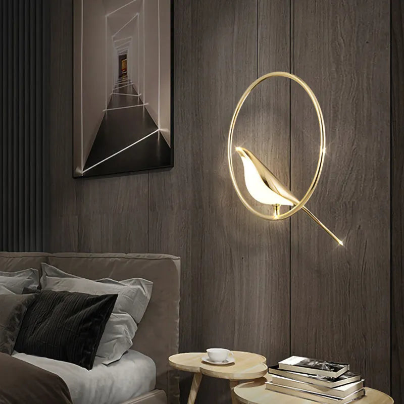 Modern minimalist magpie bird chandelier with zinc alloy and acrylic construction 150cm height