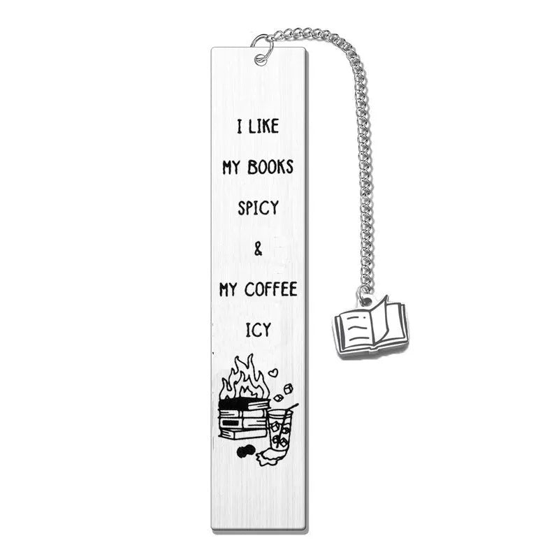 Stainless steel lettering metal bookmark with tassel in presentation box
