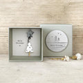 Boxed guardian angel resin ornament in modern cartoon style for friends and children