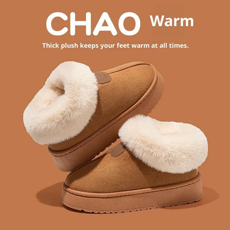 Women's casual solid colour slippers with suede upper and bear logo heel cover on a neutral background