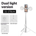 T11 aluminium alloy selfie stick with dual light, available in black and white colours