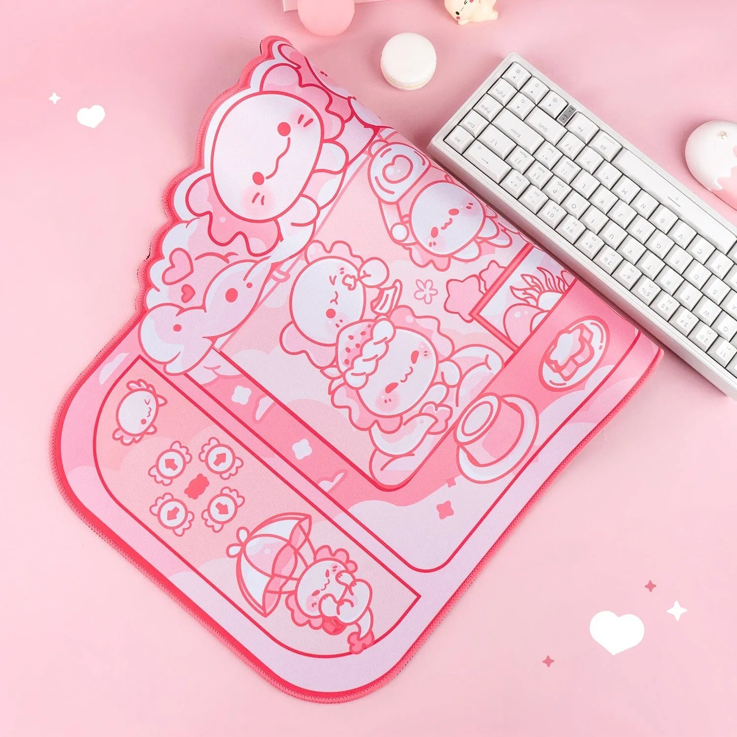 Hexagonal Dragon Doll anime design large mouse pad measuring 75cm wide