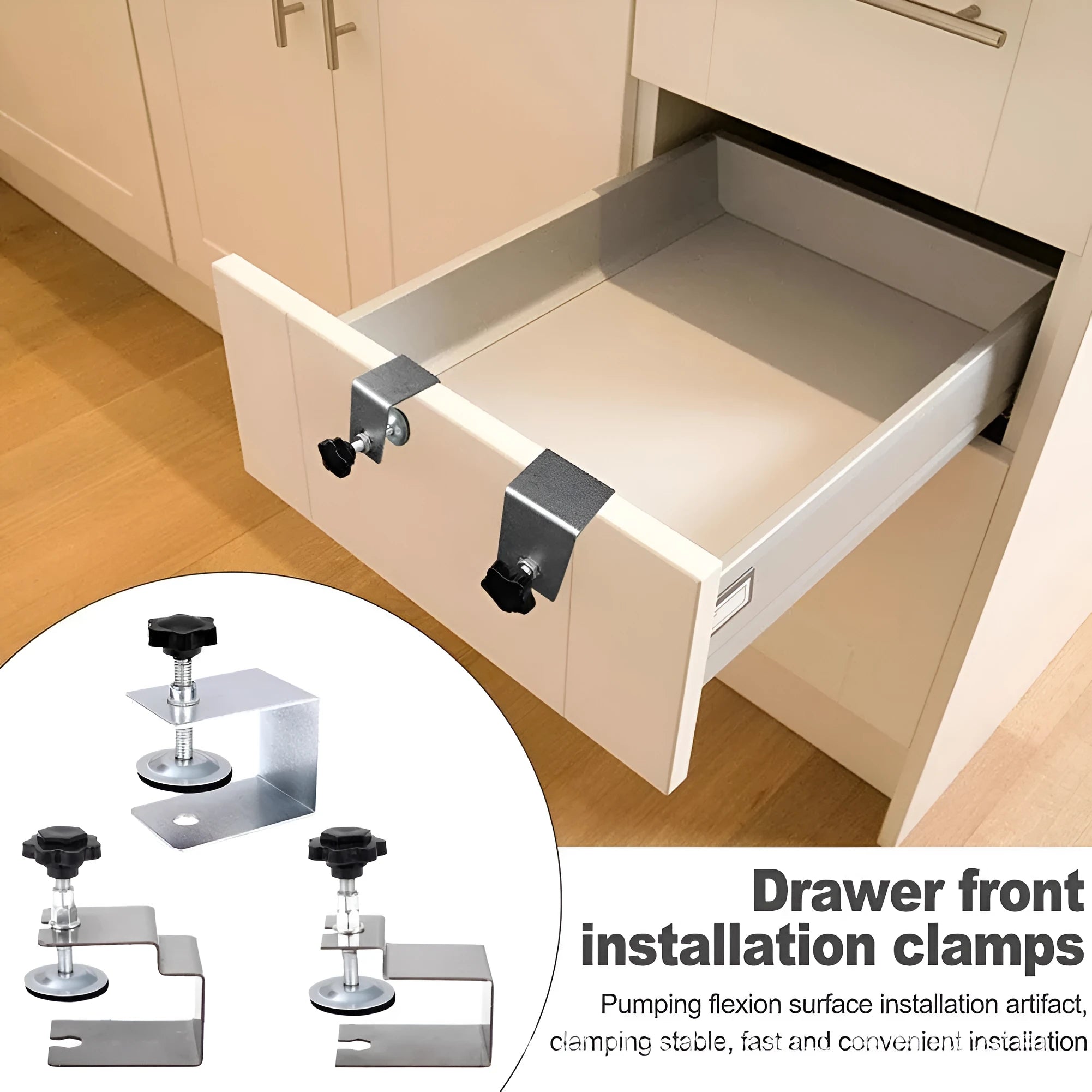 Stainless steel or galvanised sheet drawer panel fixing clip with U-clip design for wood board fastening